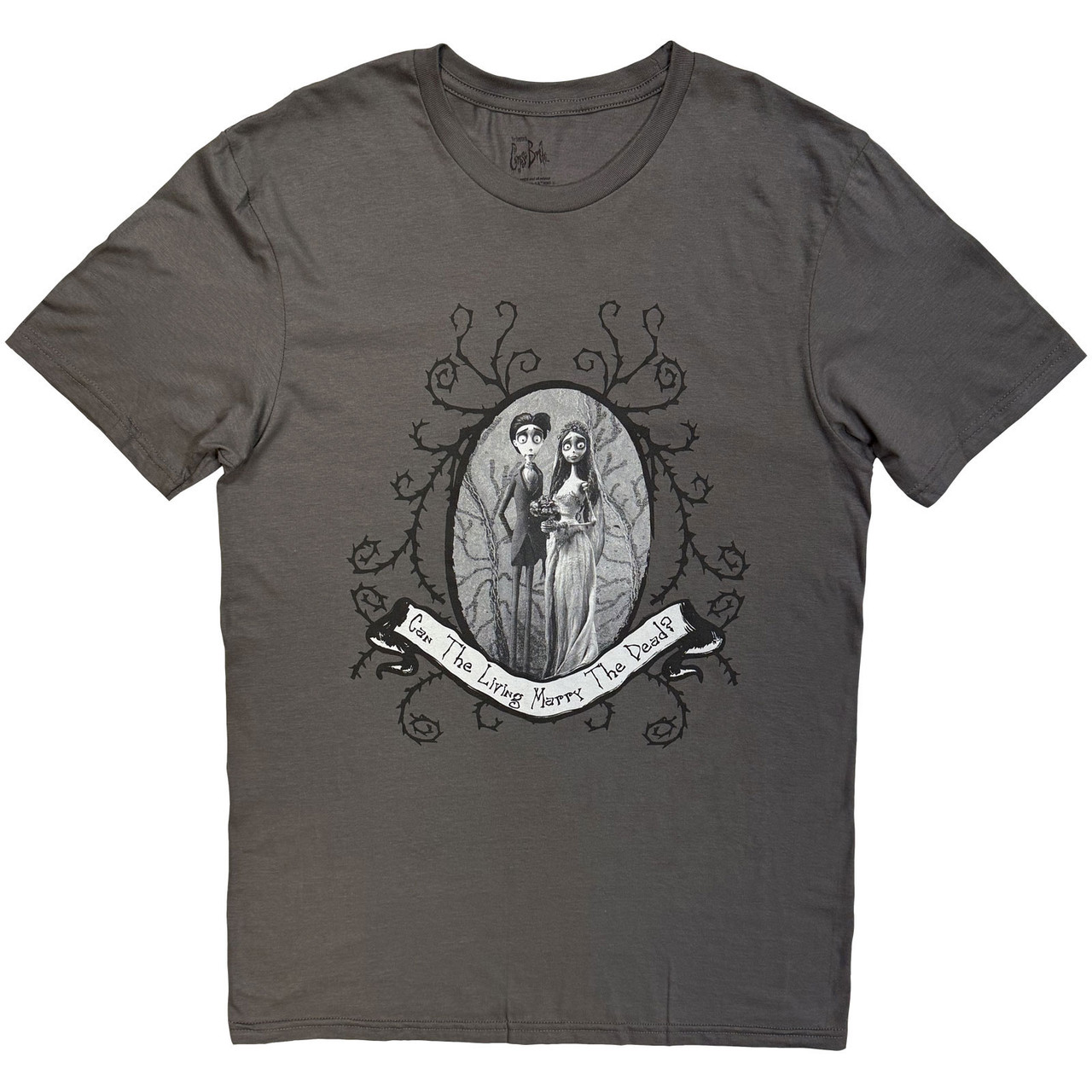 Corpse Bride 'Can The Living Marry The Dead?' (Grey) T-Shirt