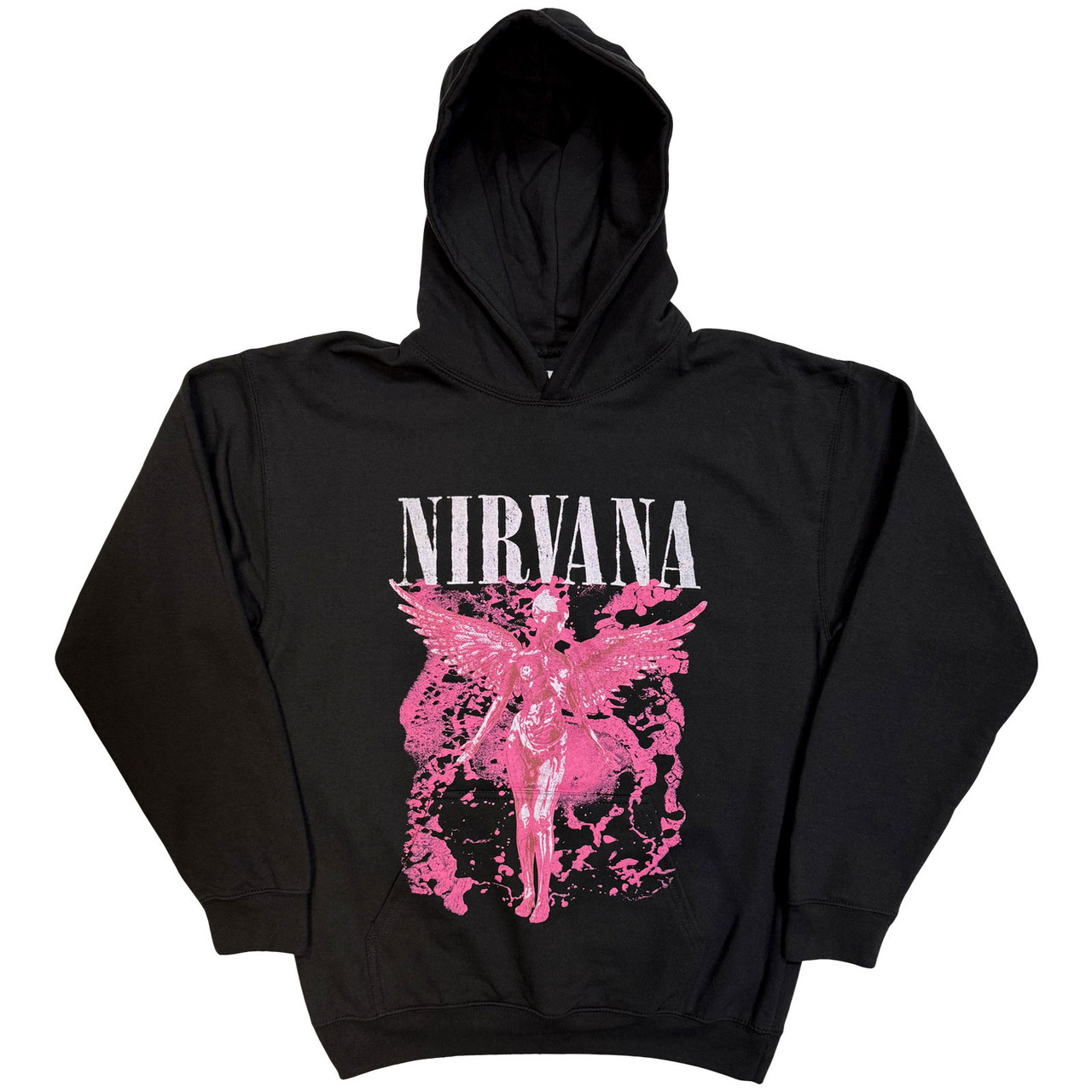 Nirvana 'Angel Red' (Black) Pull Over Hoodie