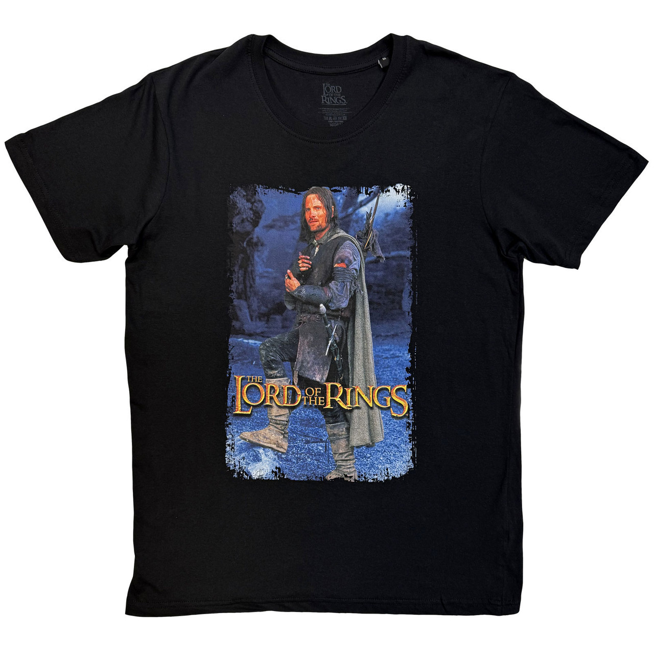 Lord Of The Rings 'Aragon Standing Homage' (Black) T-Shirt