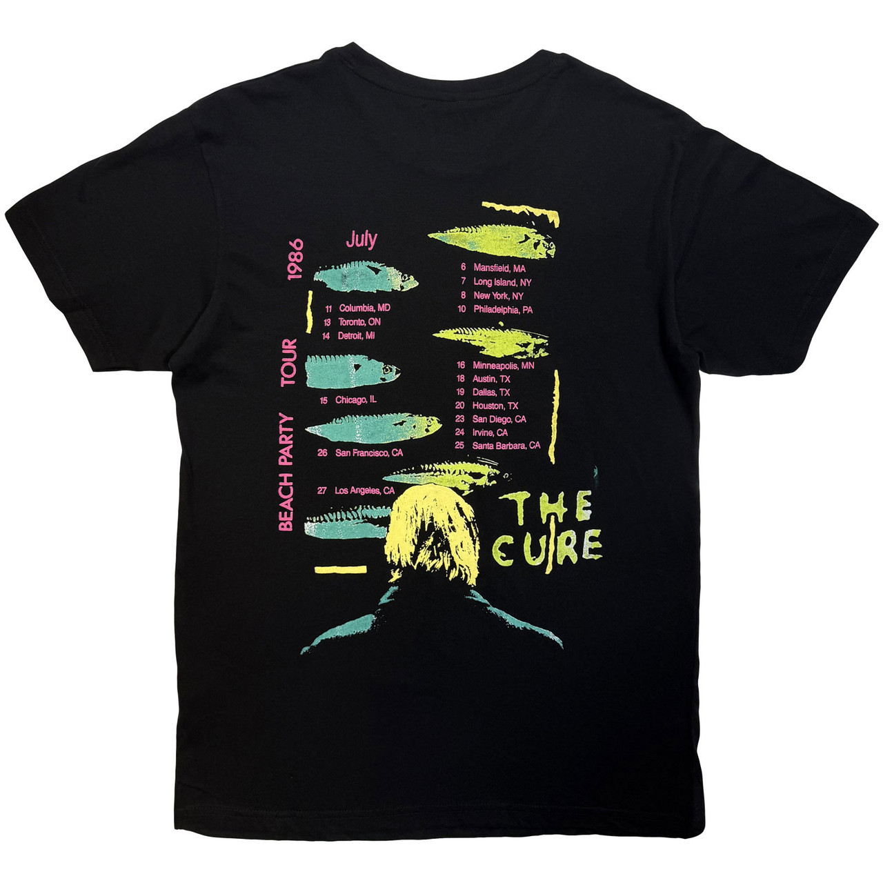 The Cure 'Beach Party Tour '86' (Black) Carbon T-Shirt