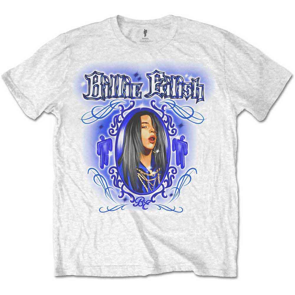 Billie Eilish 'Airbrush Photo' (White) Kids T-Shirt