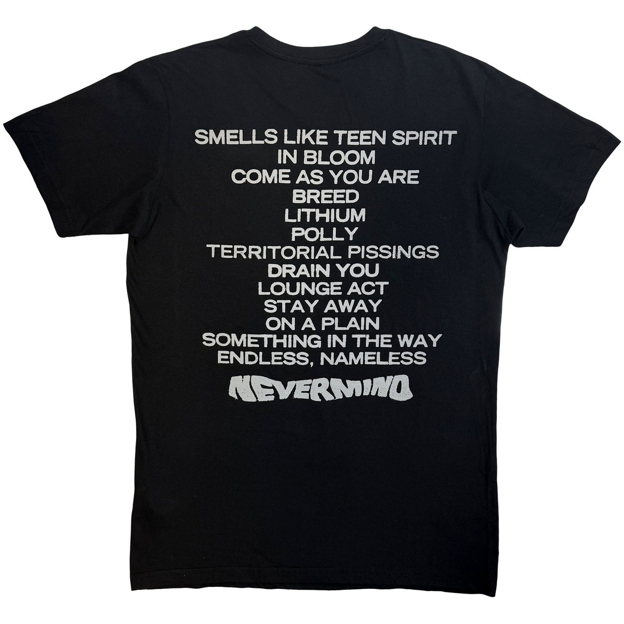 Nirvana 'Nevermind Tracklist' (Black) Carbon T-Shirt