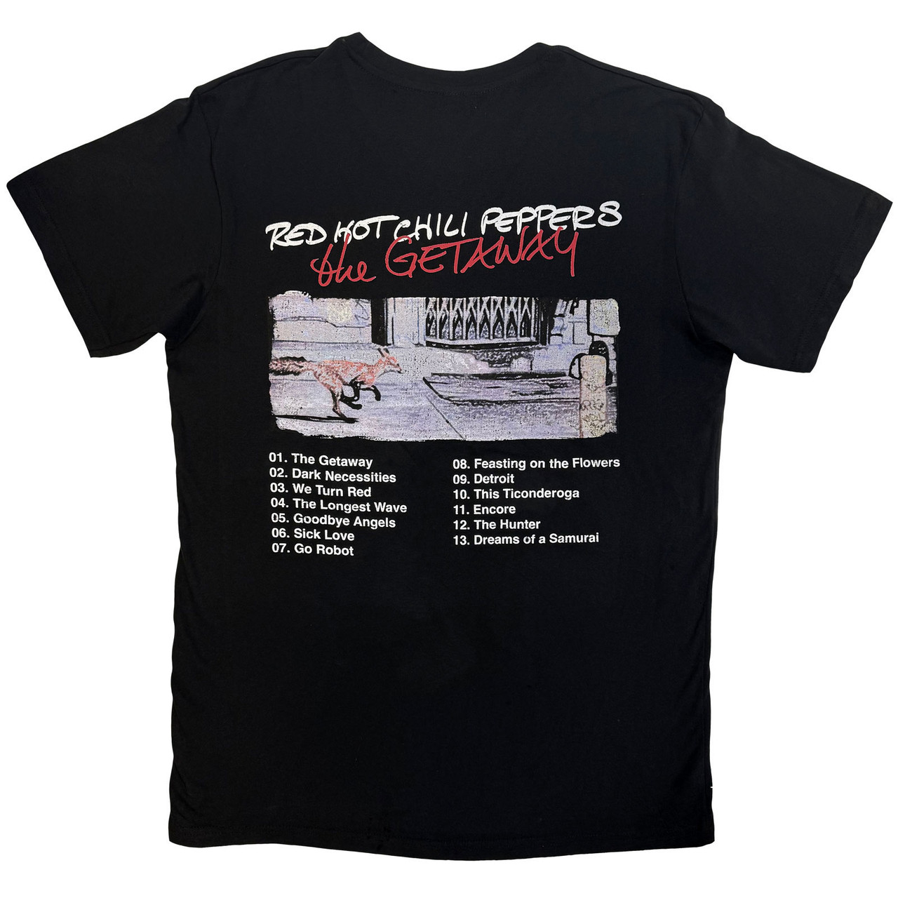 Red Hot Chili Peppers 'The Getaway Tracklist' (Black) Carbon T-Shirt