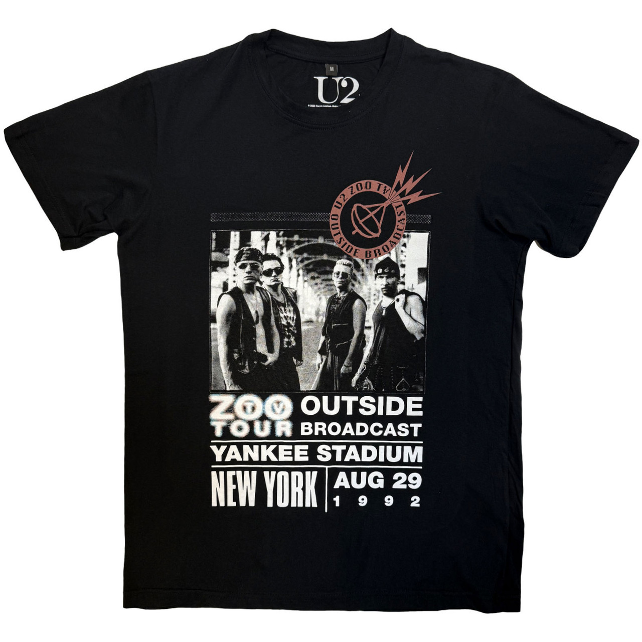 U2 'Zoo TV Tour NY Poster 08.29.92' (Black) Carbon T-Shirt