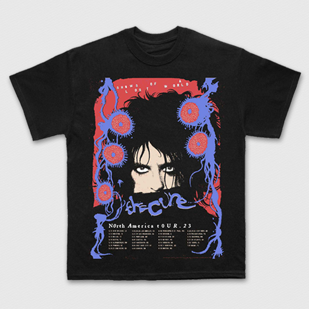 The Cure 'North American Tour '23 Poster' (Black) Carbon T-Shirt