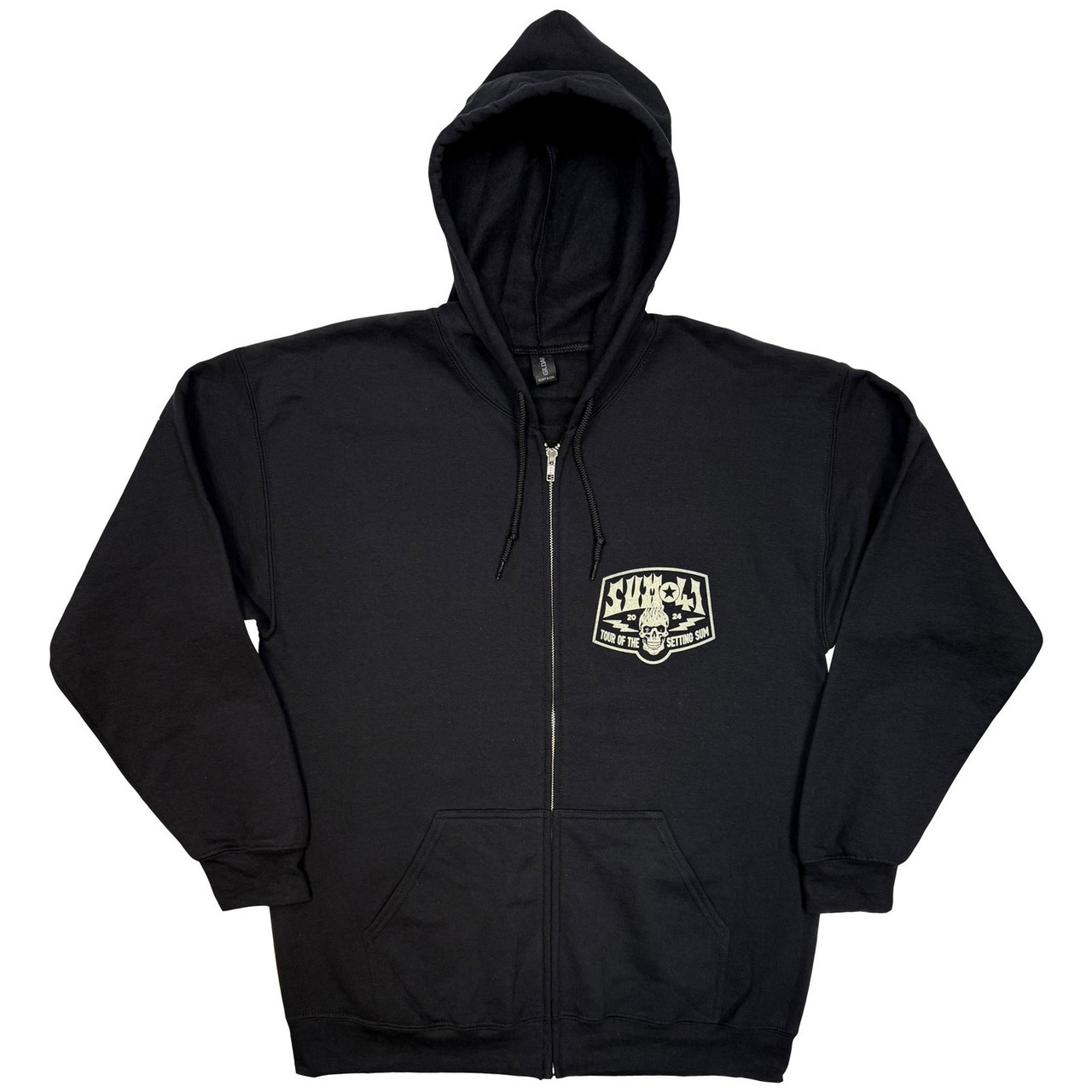 Sum 41 'Tour '24 PT.2 Pocket Logo & Skull' (Black) Zip Up Hoodie