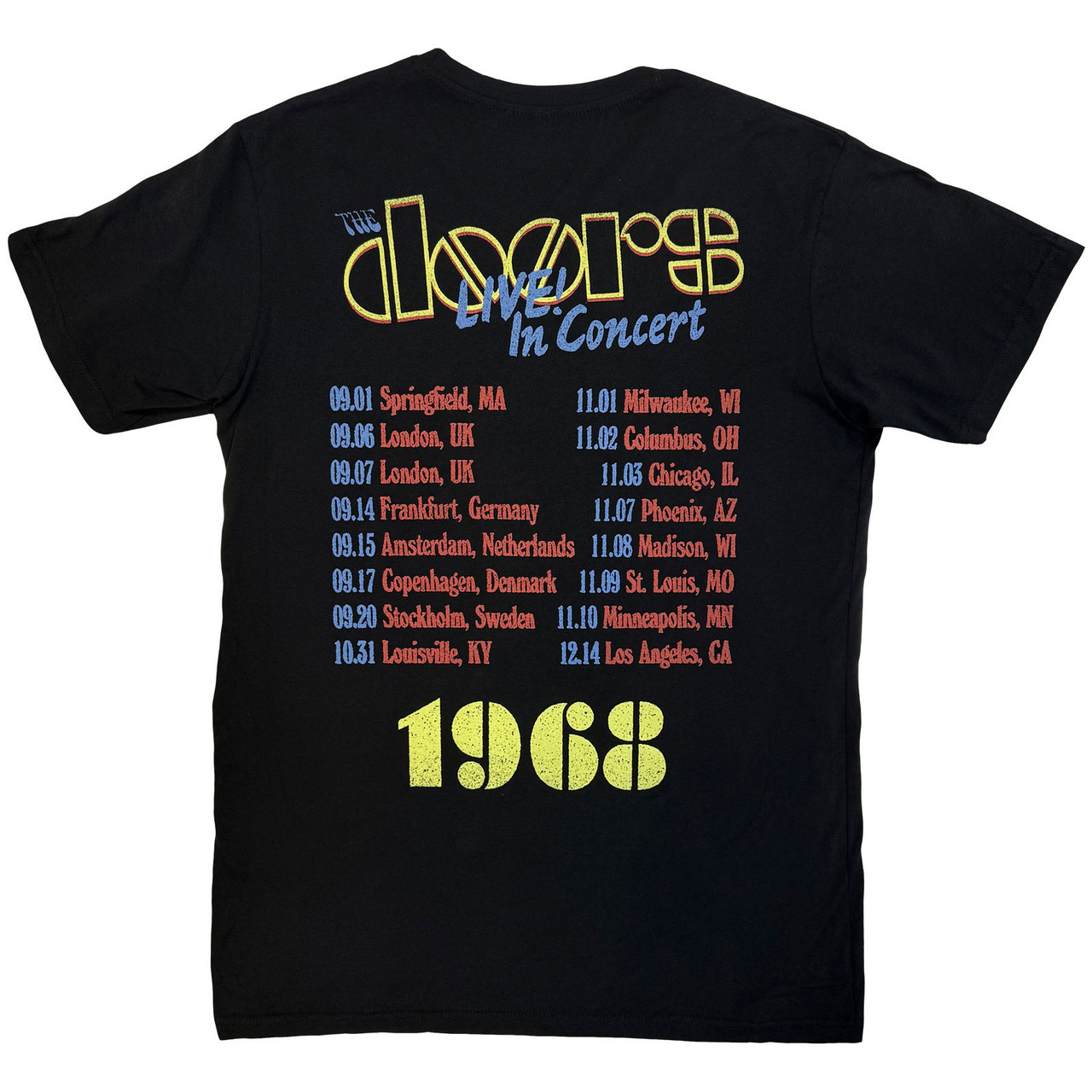 The Doors 'Live In Concert '68' (Black) Carbon T-Shirt