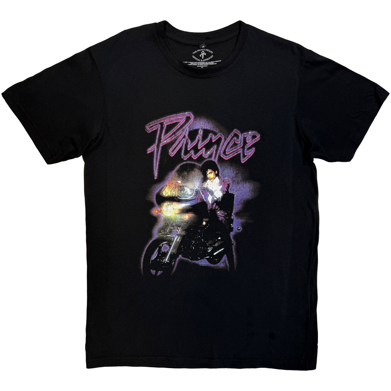 Prince 'Purple Rain Logo Outline' (Black) Carbon T-Shirt