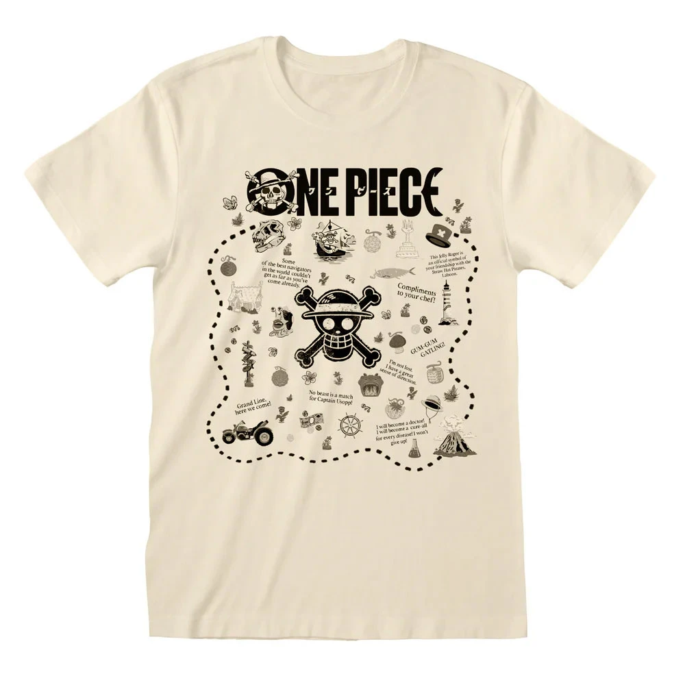 One Piece 'Treasure Map' (Natural) T-Shirt