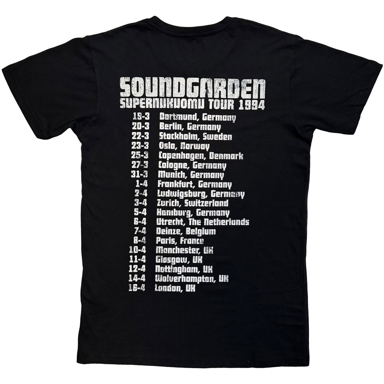Soundgarden 'Superunknown Tour '94' (Black) Carbon T-Shirt