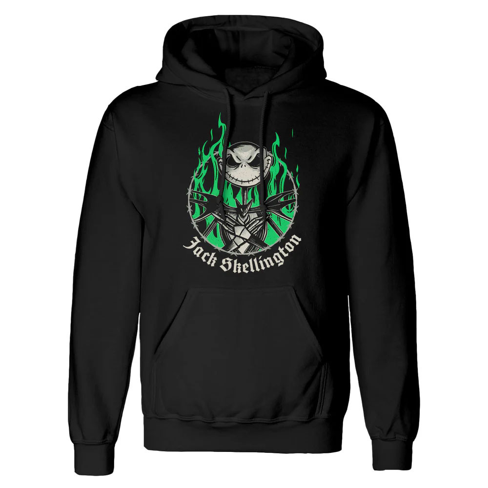 The Nightmare Before Christmas 'Green Flames' (Black) Pull Over Hoodie