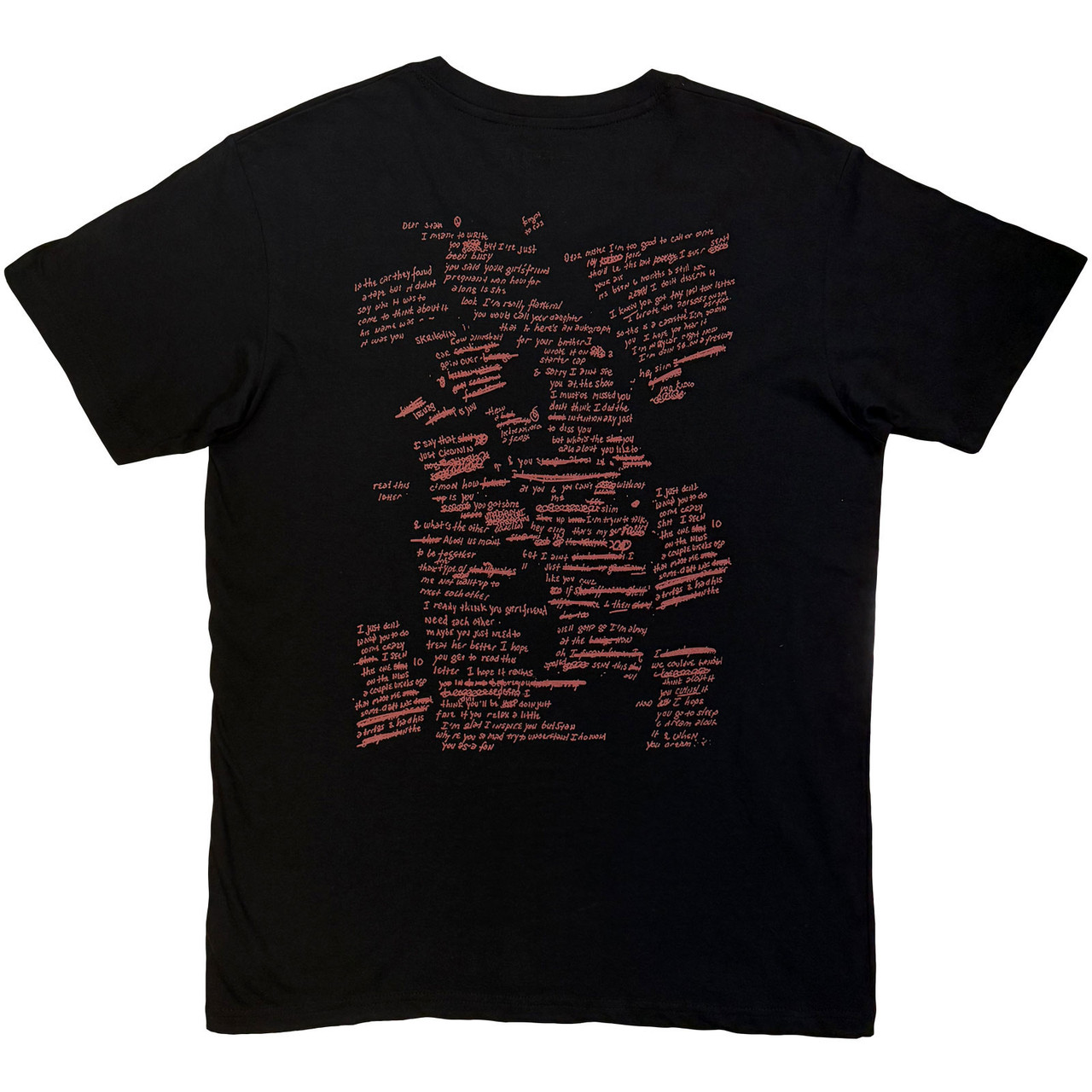 Eminem 'Eminem Script Lyrics' (Black) T-Shirt