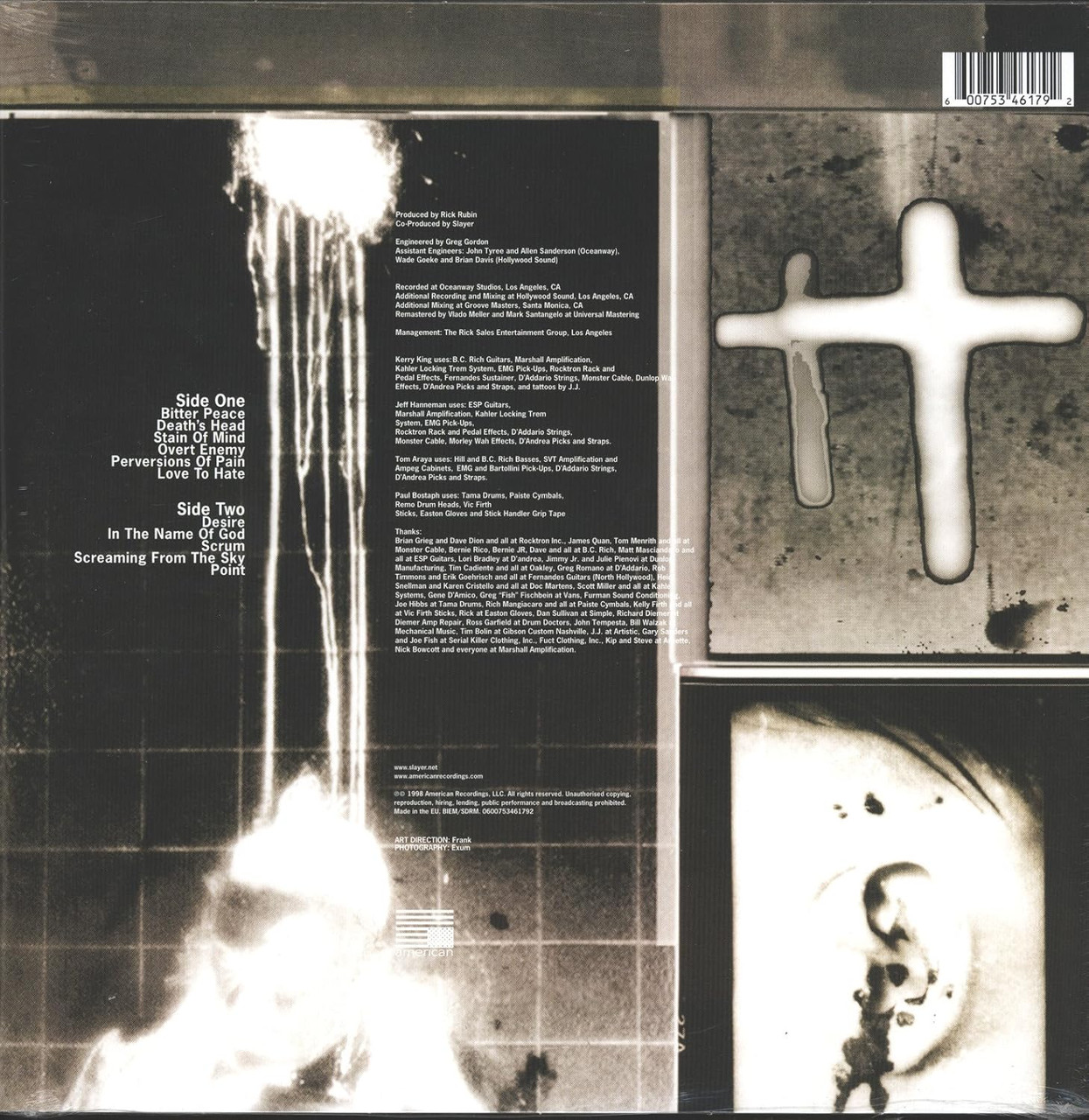 Slayer 'Diabolus in Musica' LP 180g Black Vinyl