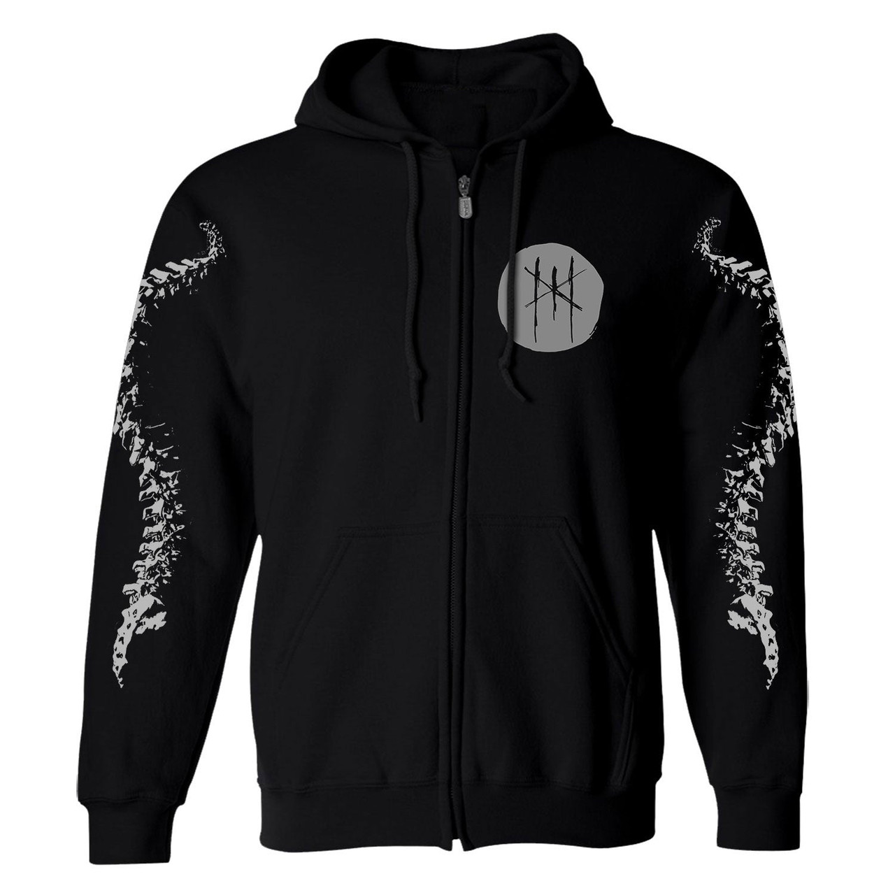 Myrkur 'Spine' (Black) Zip Up Hoodie - US Import
