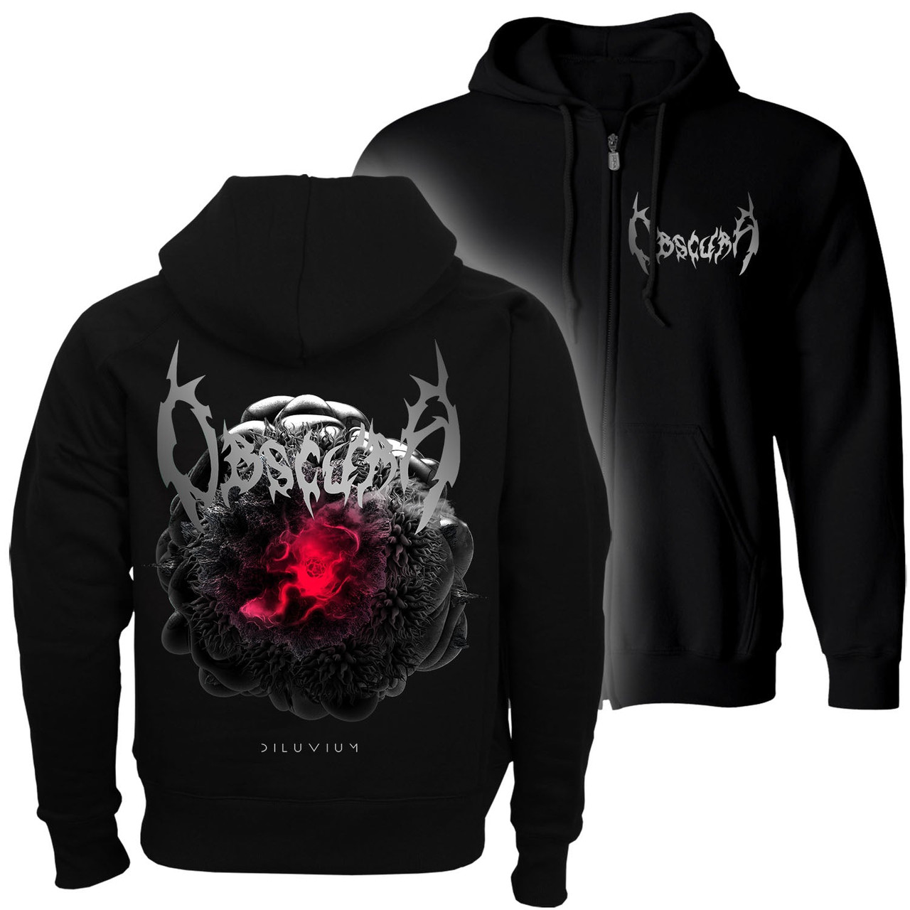 Obscura 'Diluvium' (Black) Zip Up Hoodie - US Import