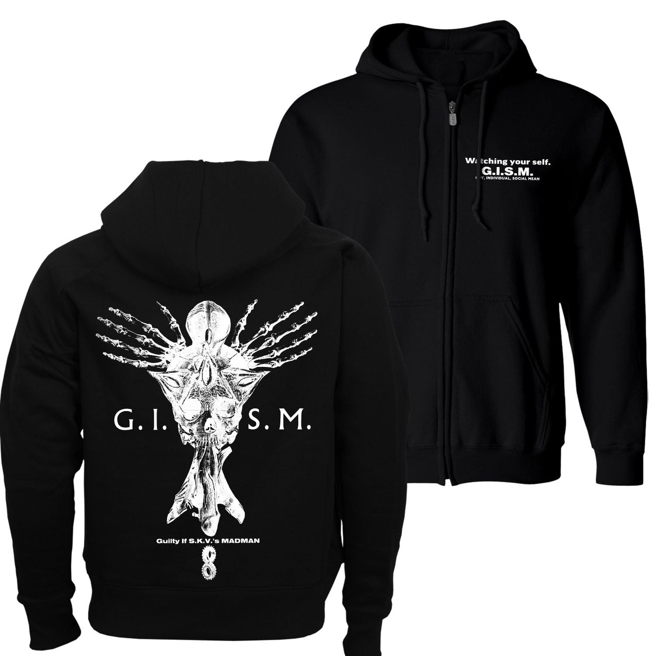 GISM 'Skull Wing' (Black) Zip Up Hoodie - US Import