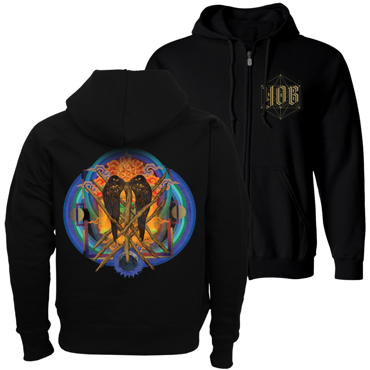 YOB 'Our Raw Heart' (Black) Zip Up Hoodie - US Import
