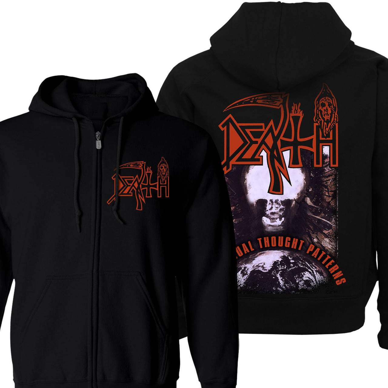 Death 'Individual Thought Patterns' (Black) Zip Up Hoodie - US Import