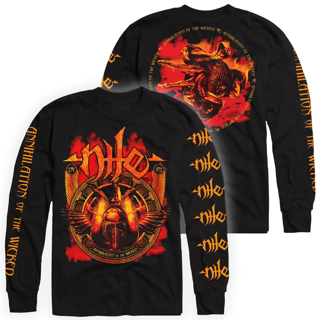 Nile 'Annihilation Of The Wicked' (Black) Long Sleeve Shirt - US Import