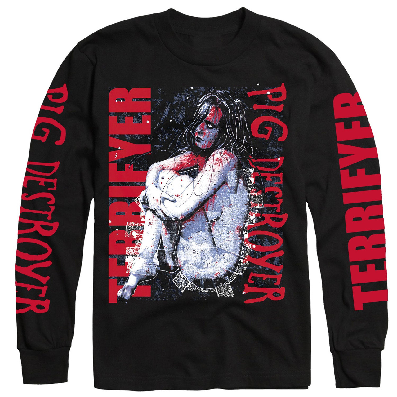 Pig Destroyer 'Downpour Girl' (Black) Long Sleeve Shirt - US Import