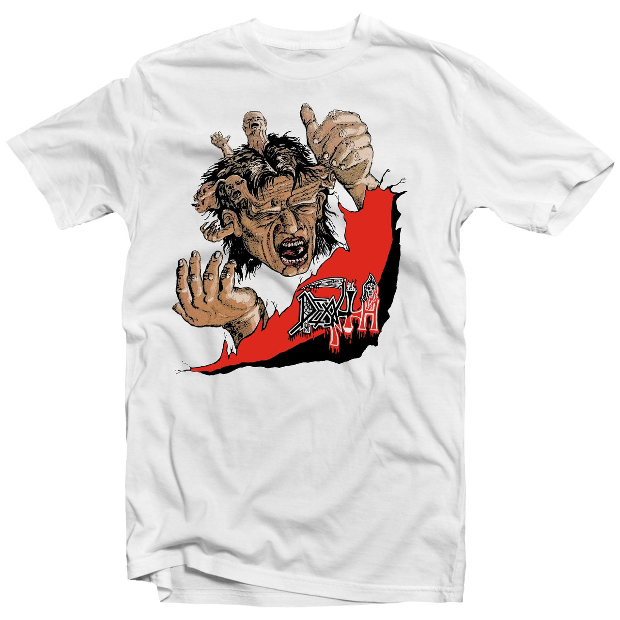 Death 'Denial Of Life' (White) T-Shirt - US Import