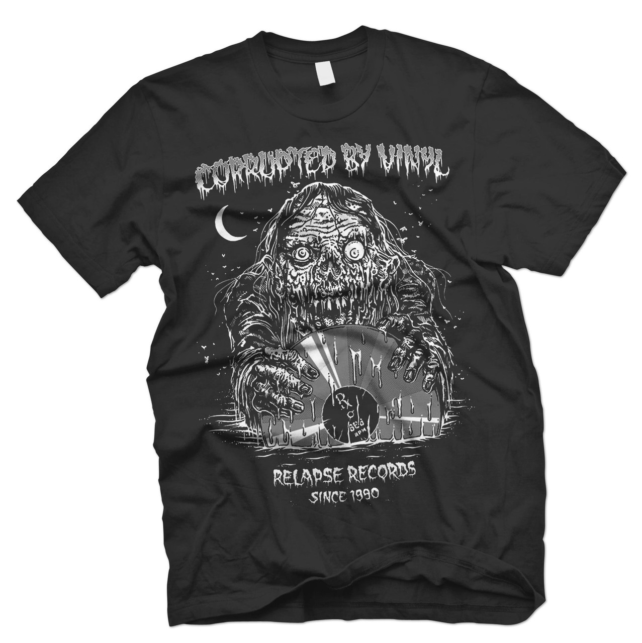 Relapse Records 'Corrupted By Vinyl' (Black) T-Shirt - US Import