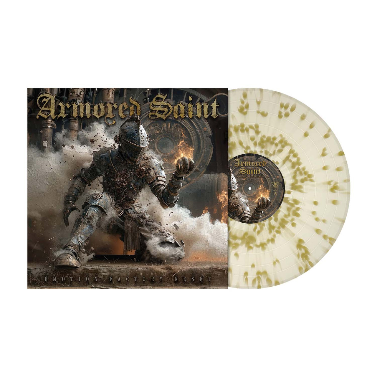 Armored Saint 'Emotion Factory Reset' LP Clear Gold Splatter Vinyl