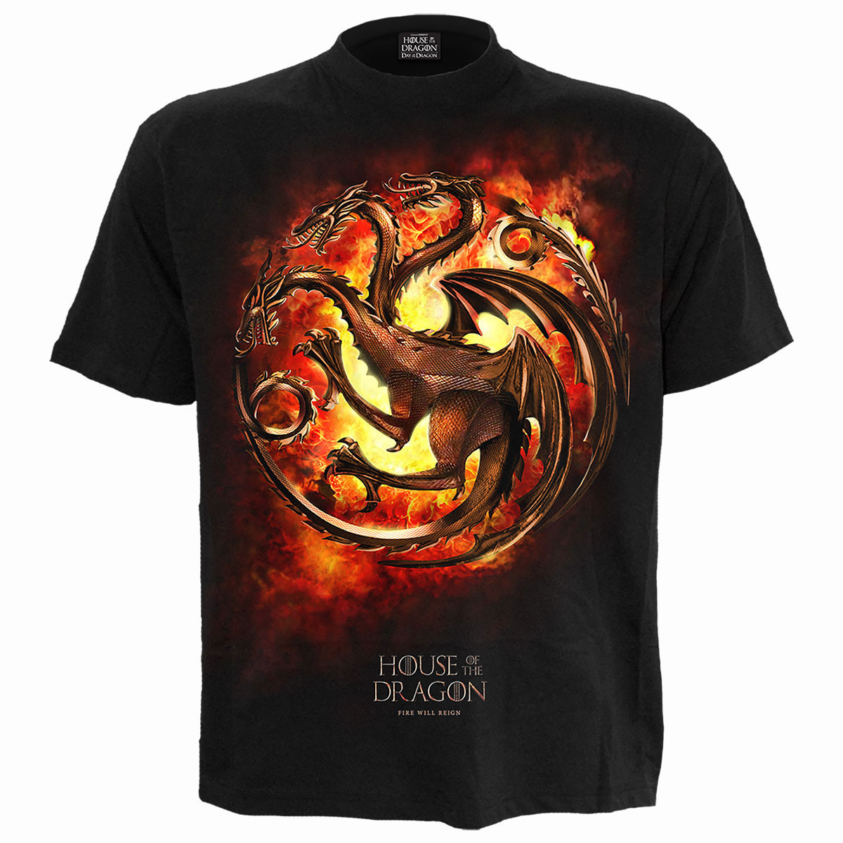 House Of The Dragon 'Dragon Flames' (Black) T-Shirt