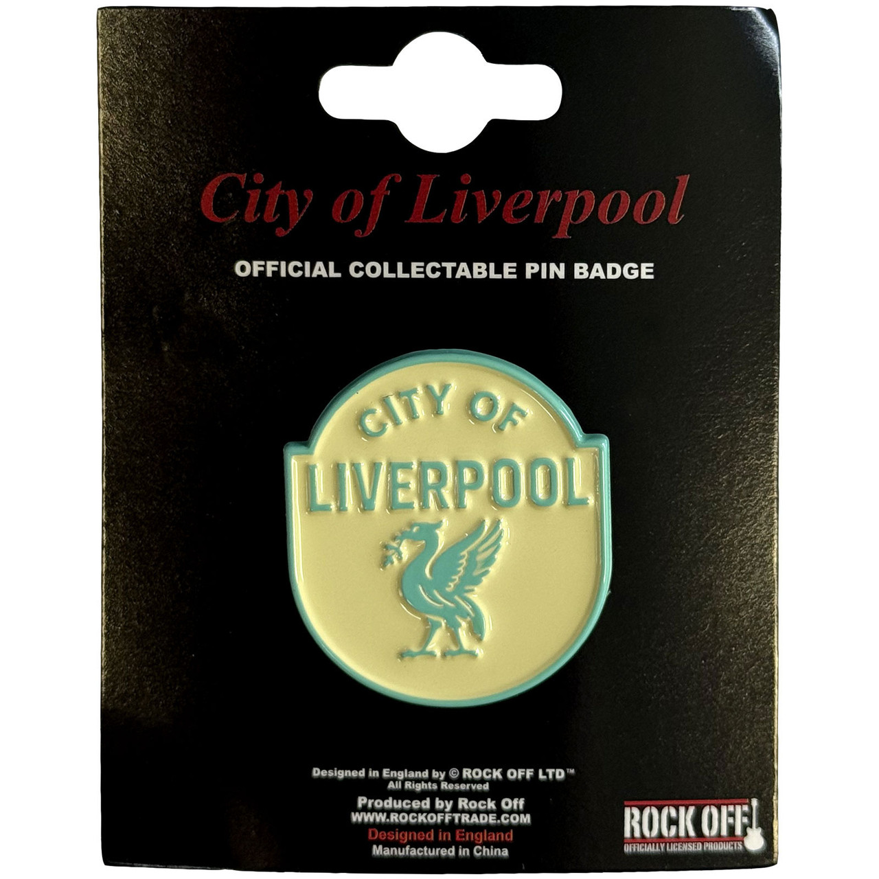 Rock Off 'City Of Liverpool Emblem Cyan' Pin Badge