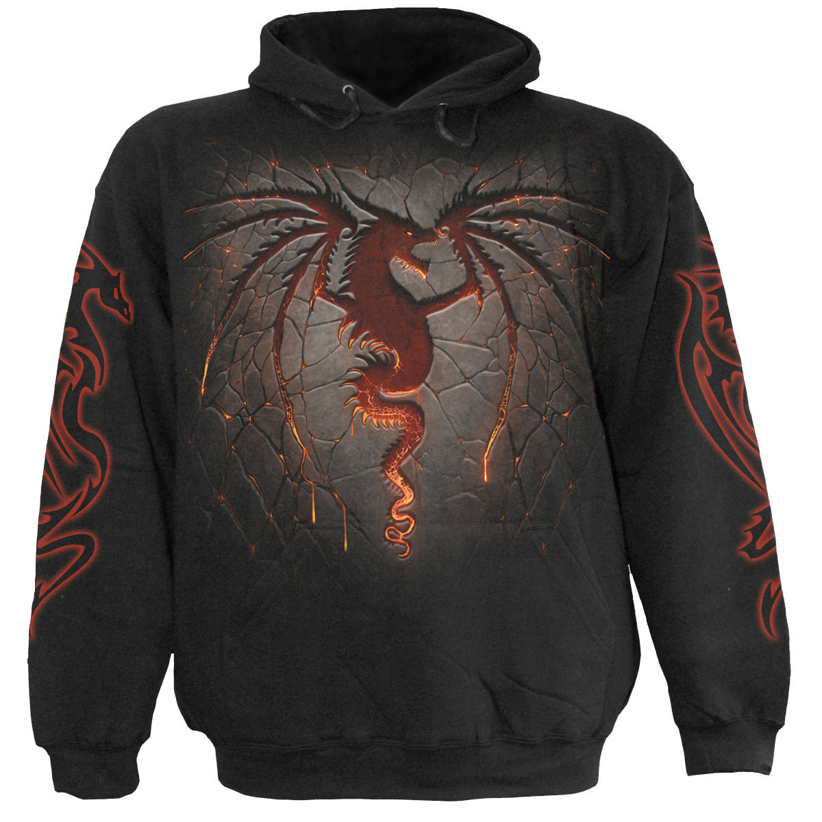 Spiral 'Dragon Furnace' (Black) Pullover Hoodie