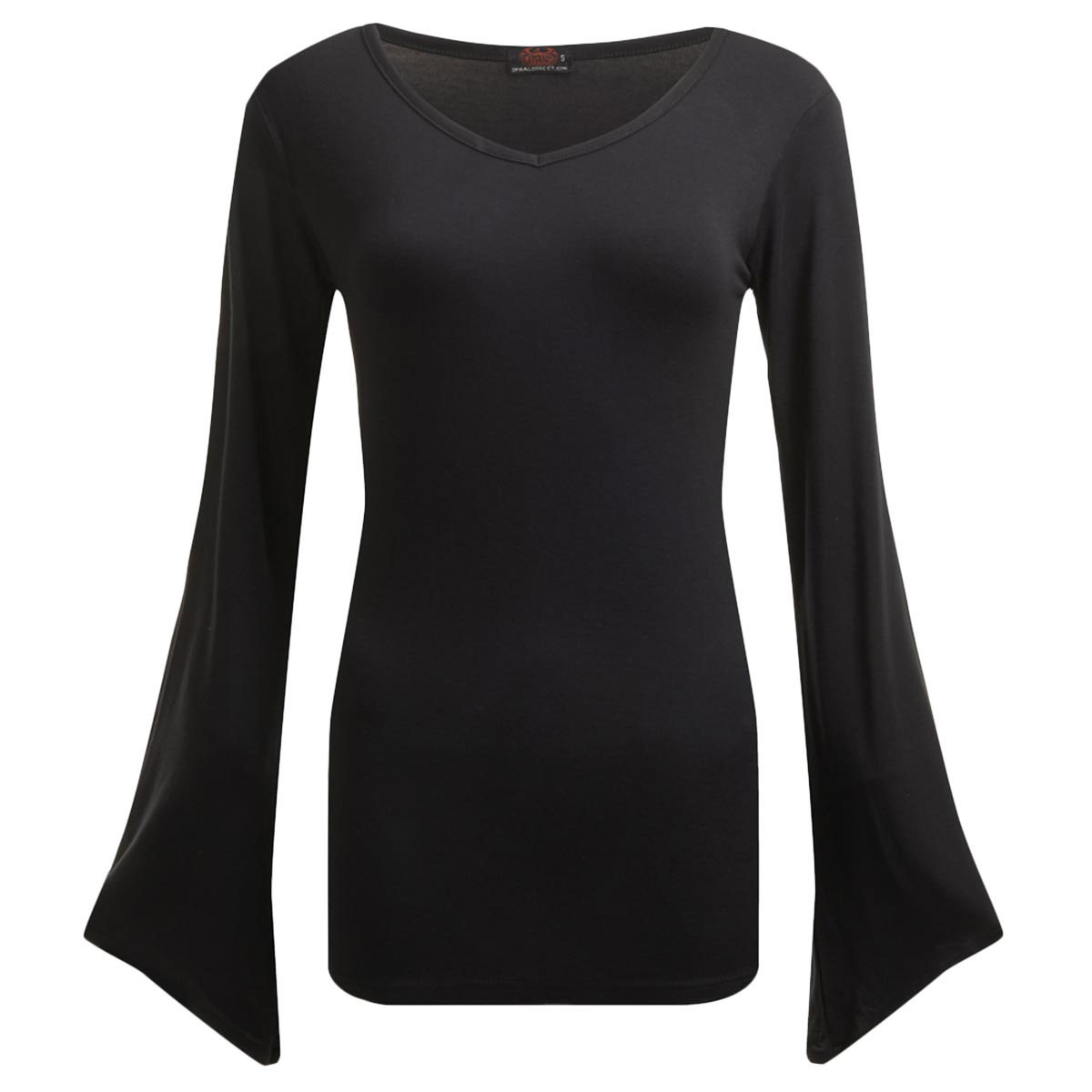 Spiral 'Plain' (Black) Womens Fitted Gothic Sleeve T-Shirt
