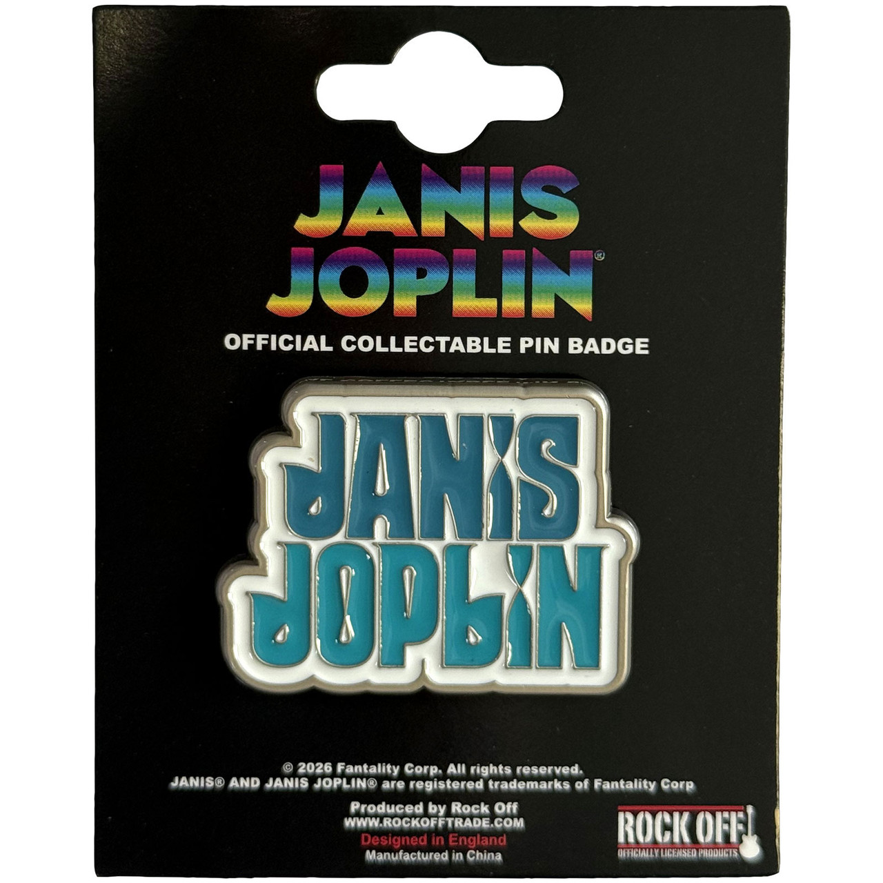 Janis Joplin 'Stacked Logo' Pin Badge