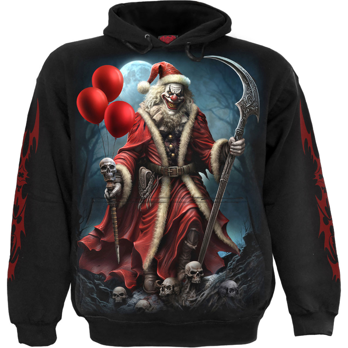 Spiral 'Santa Clown' (Black) Pullover Hoodie