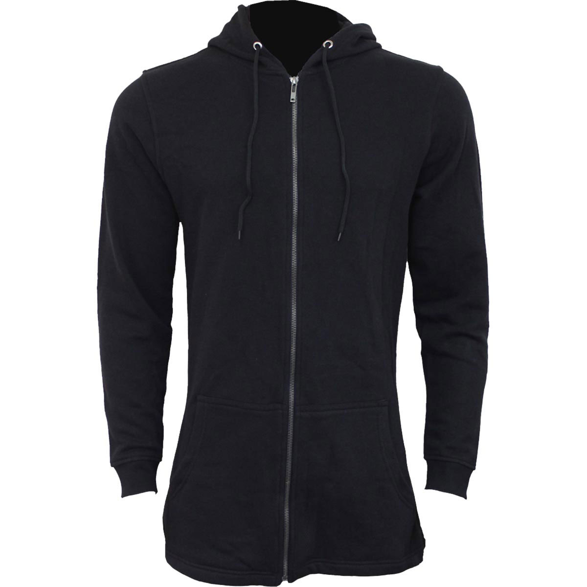 Spiral 'Plain' (Black) Womens Fitted Fish Tail Zipped Hoodie