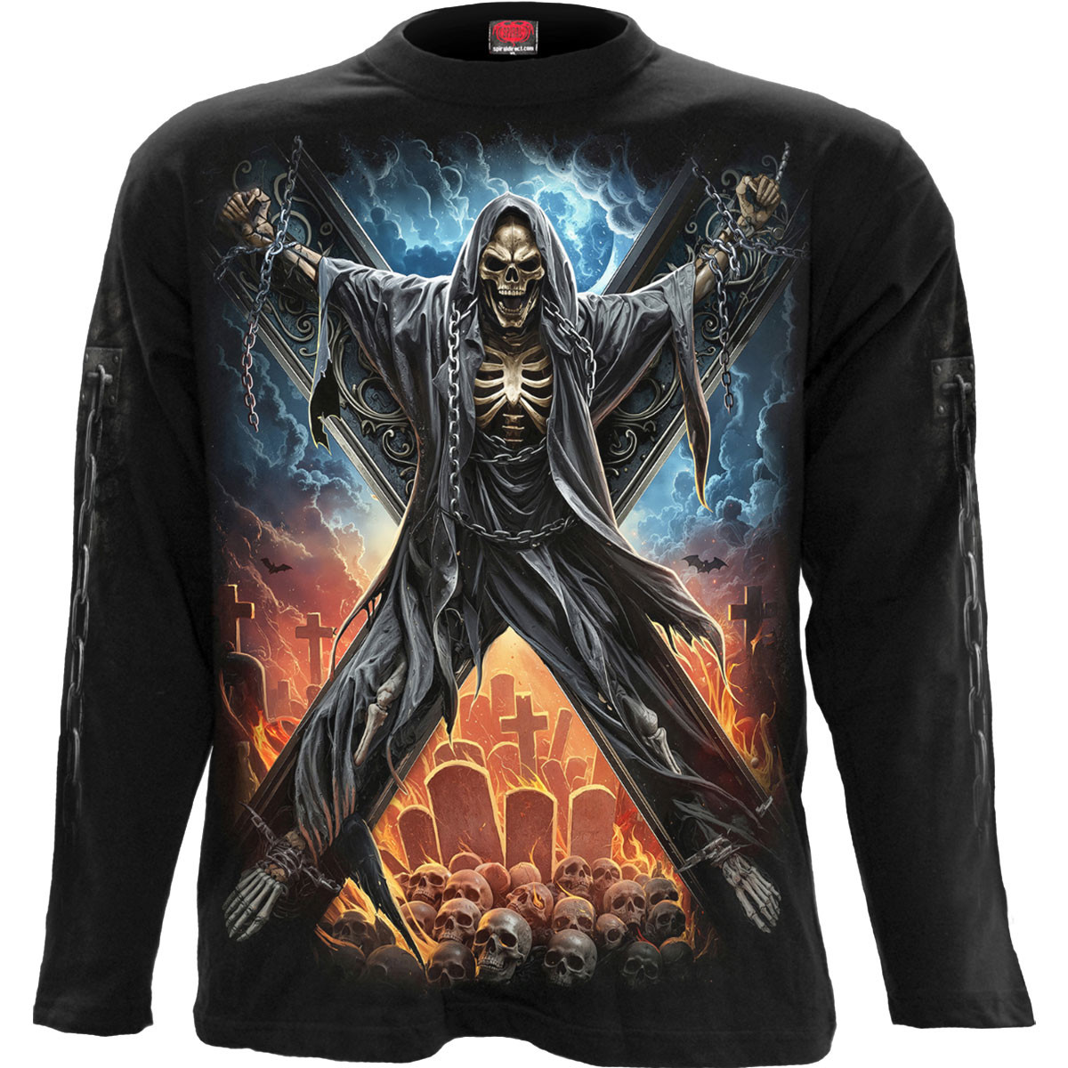 Spiral 'Crossed Over' (Black) Long Sleeve Shirt