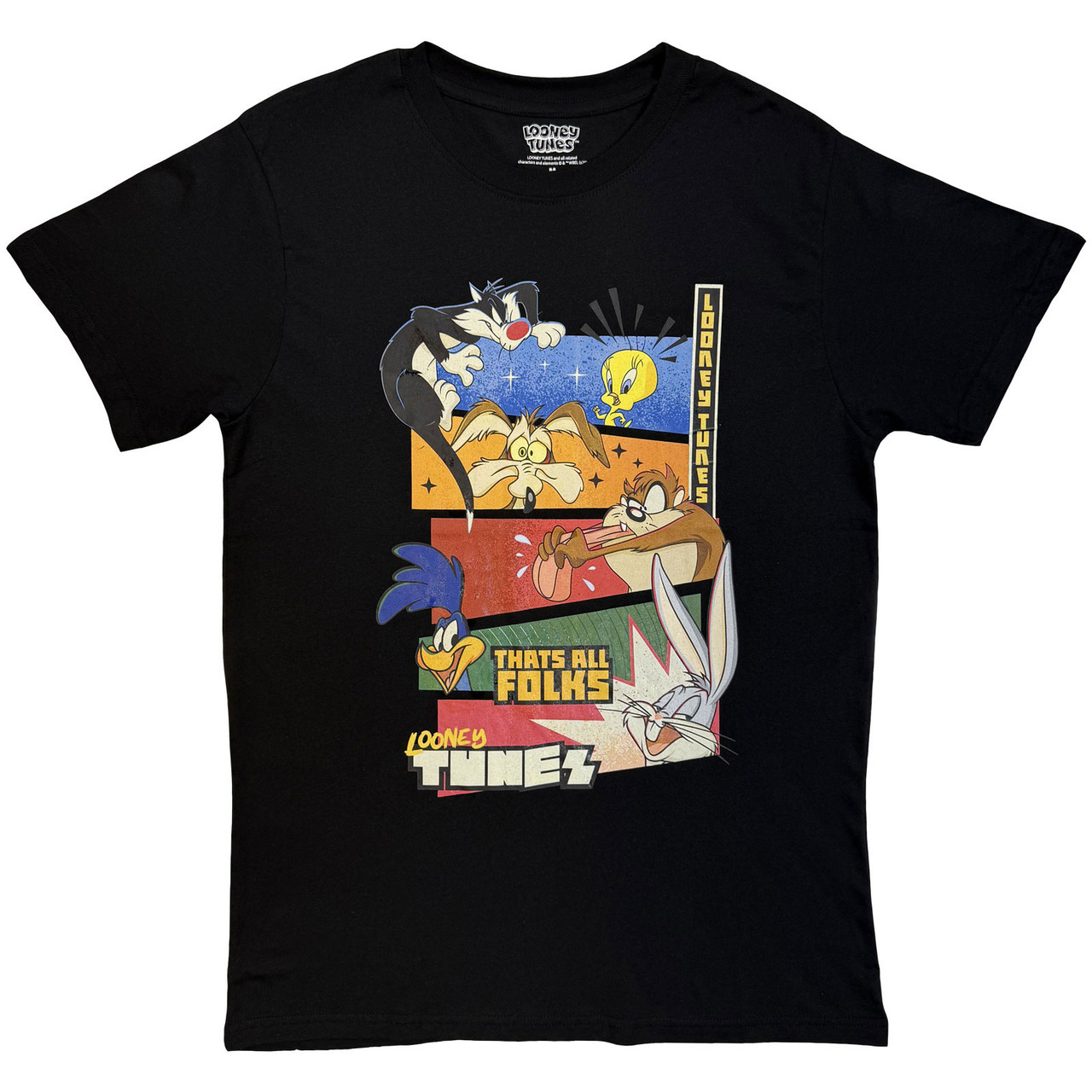 Looney Tunes 'That's All Folks Block Graphic' (Black) T-Shirt