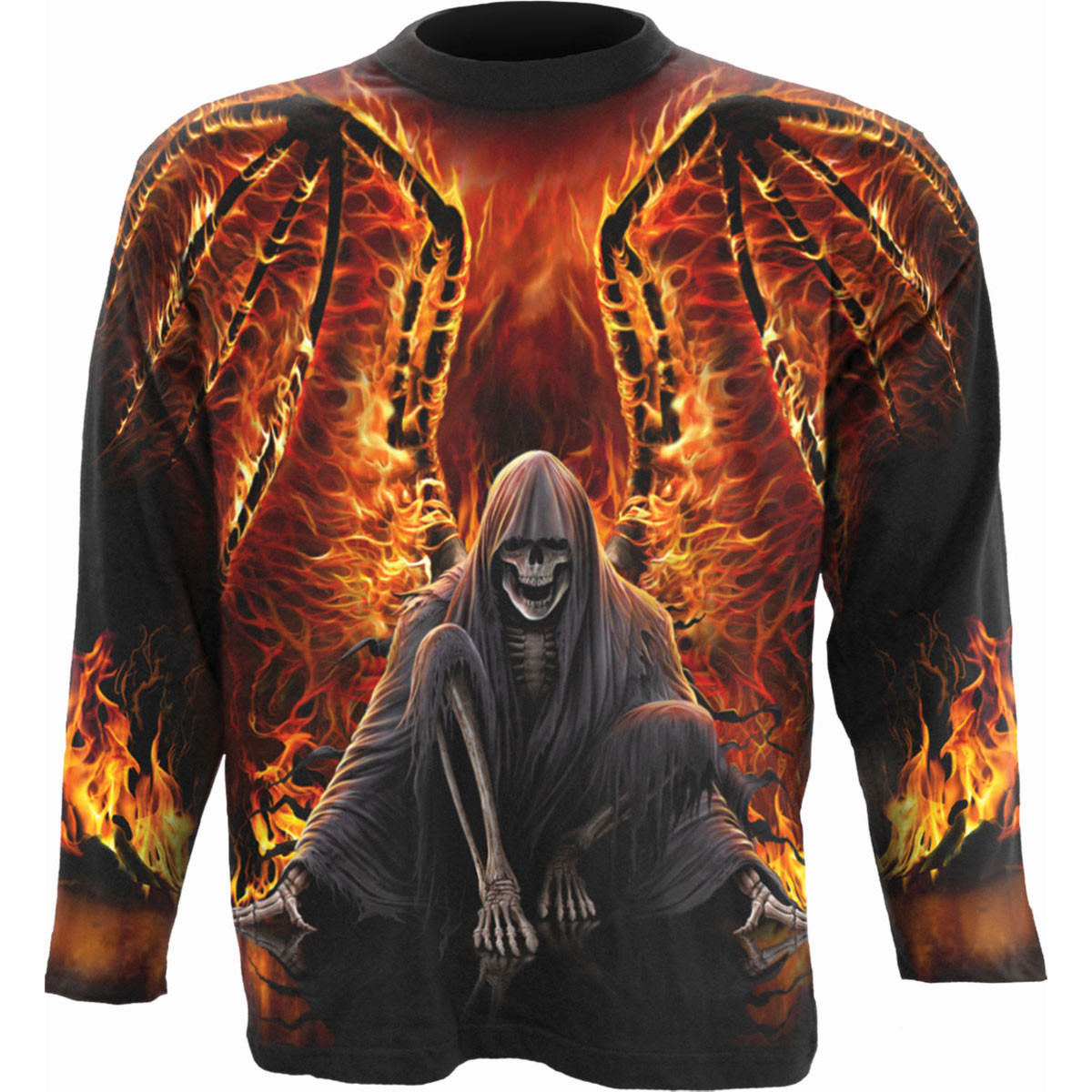 Spiral 'Flaming Death' (Black) Long Sleeve Shirt