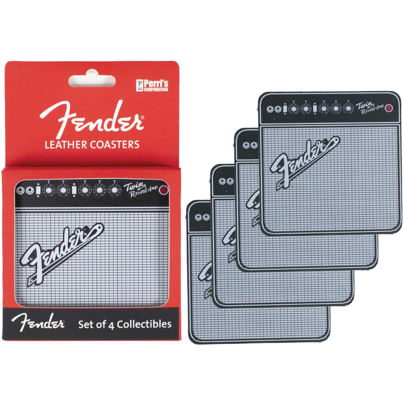 Fender 'Amplifier' Leather Coaster Set