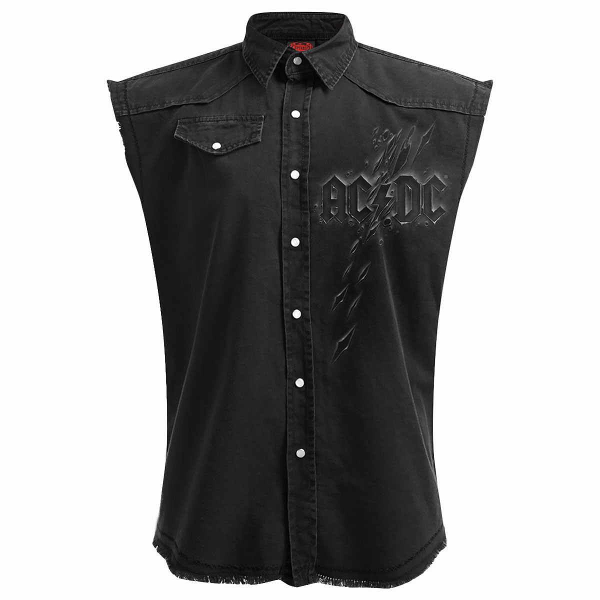 AC/DC 'Back In Black Torn' (Black) Worker Shirt
