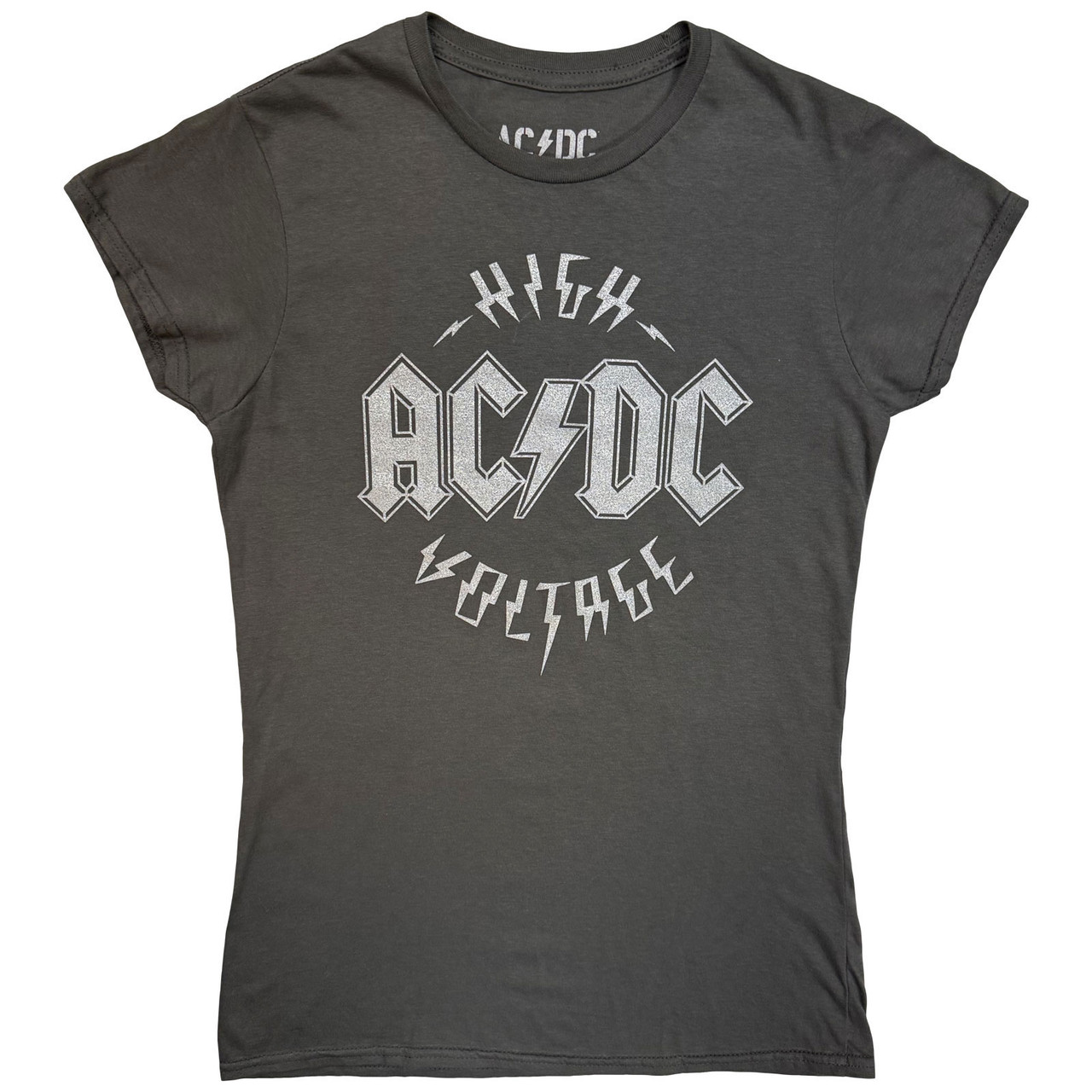 AC/DC 'Silver High Voltage EU Tour '25' (Charcoal Grey) Womens Fitted T-Shirt