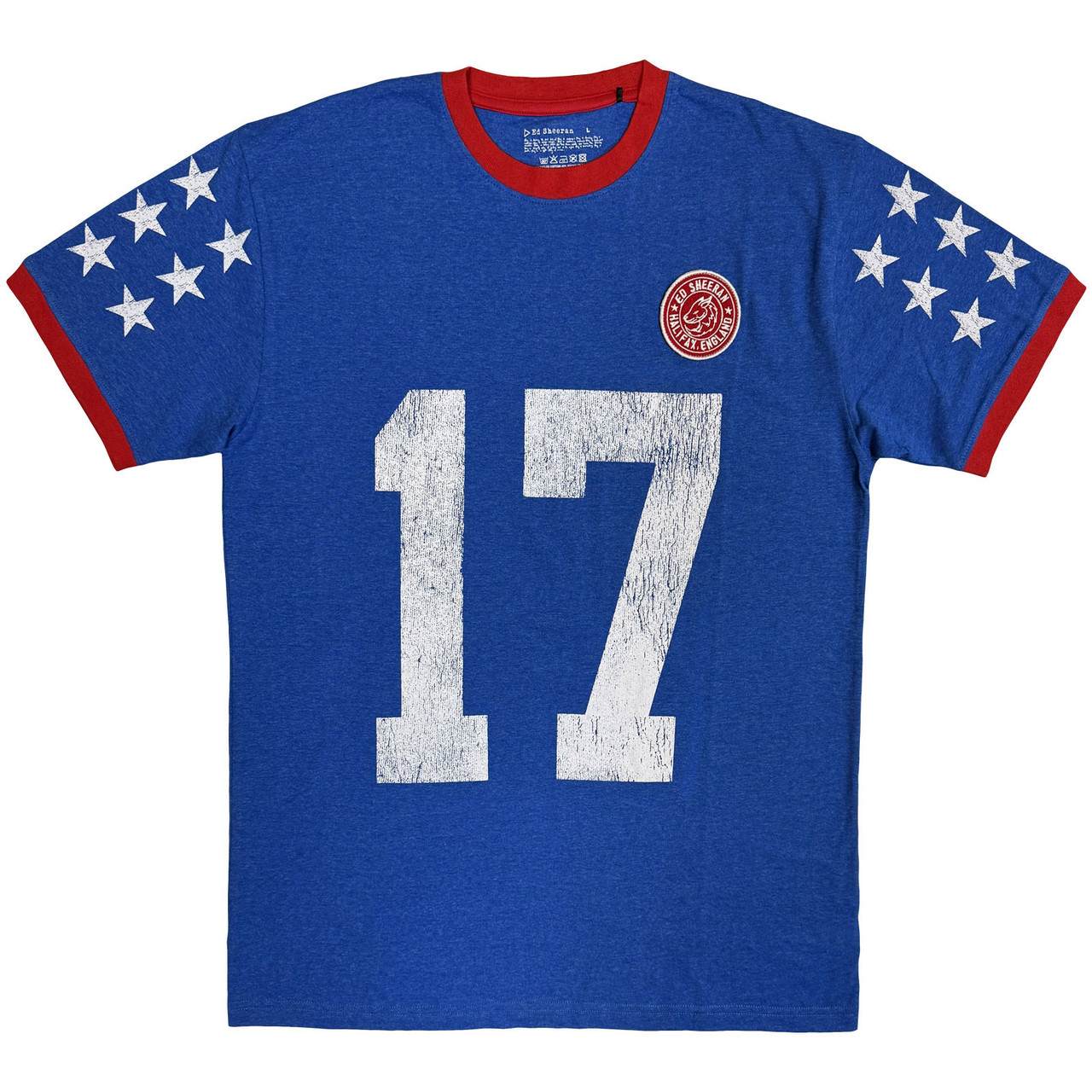 Ed Sheeran 'Play 17' (Blue) Eco Ringer T-Shirt