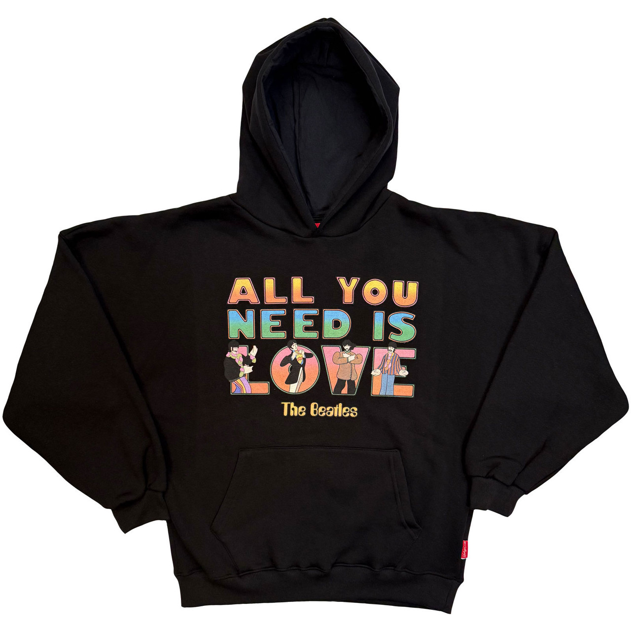 The Beatles 'AYNIL Stacked' (Black) Womens Fitted Unplugged Pull Over Hoodie