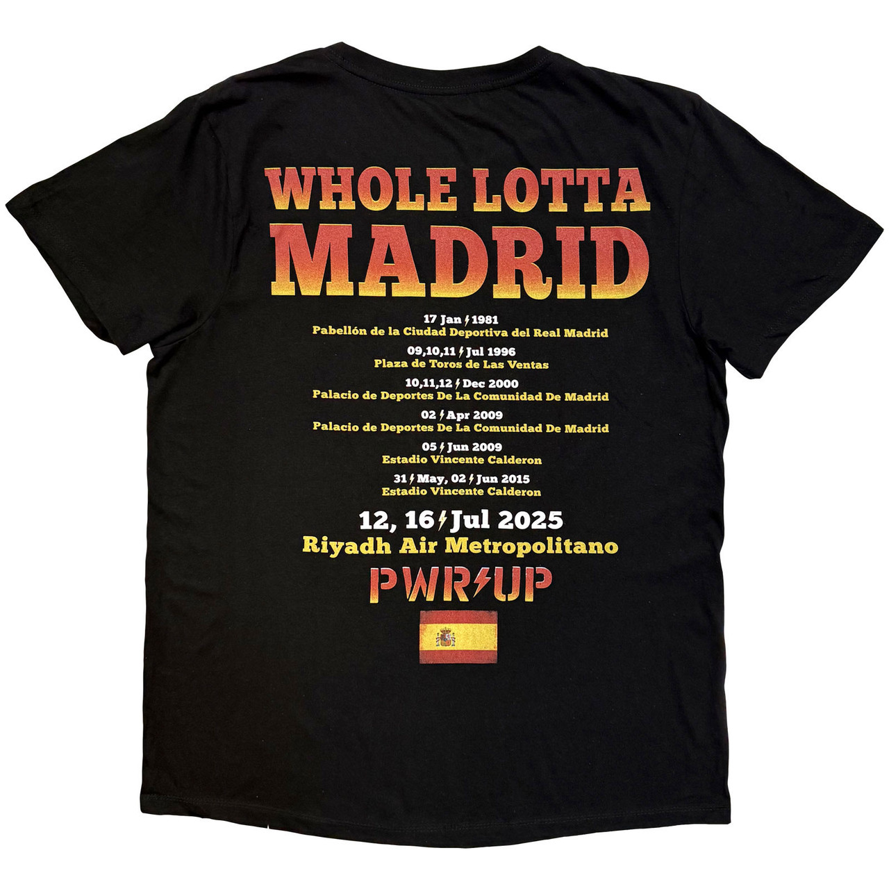 AC/DC 'Whole Lotta Madrid EU Tour '25' (Black) T-Shirt