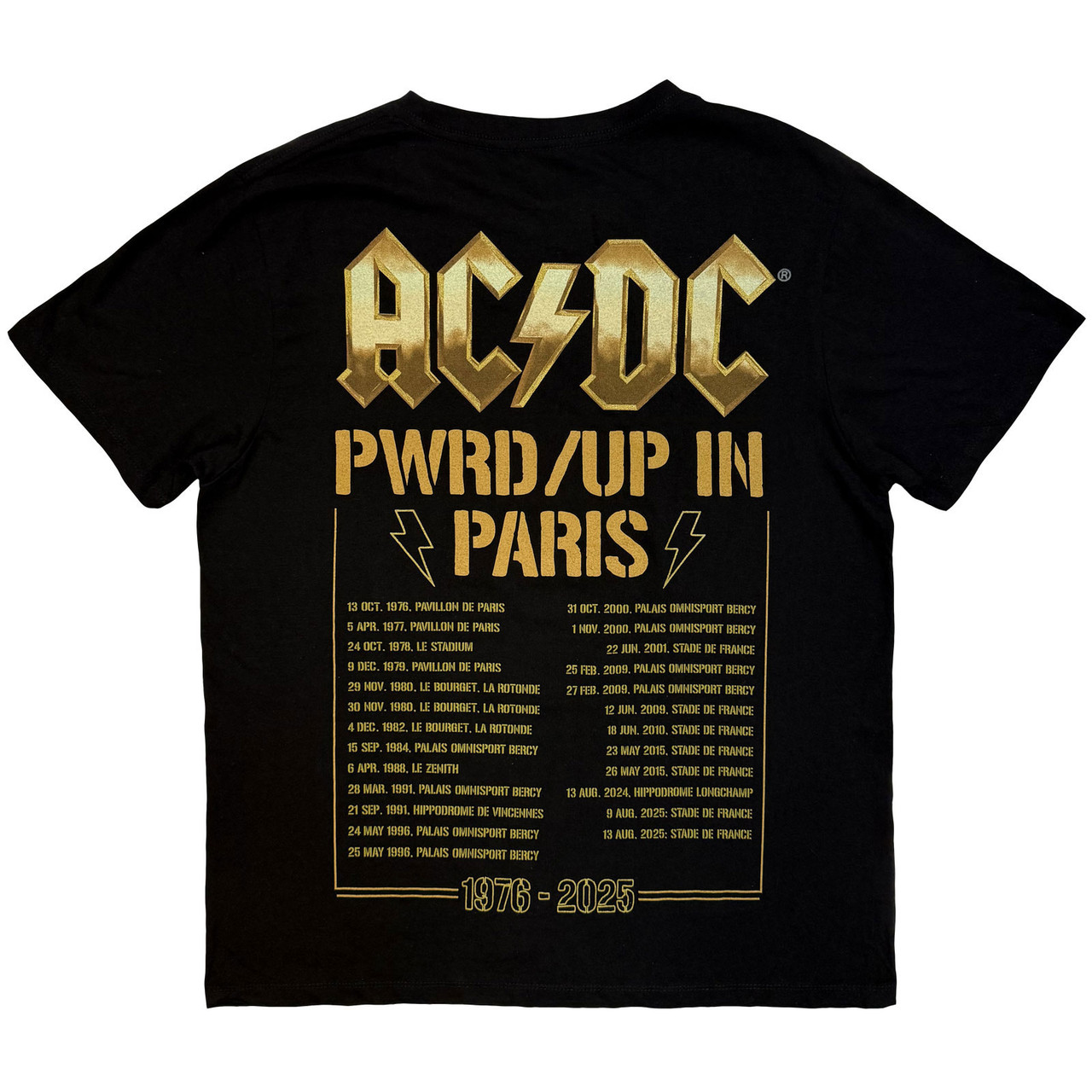 AC/DC 'PWR'D-UP In Paris EU Tour '25' (Black) T-Shirt