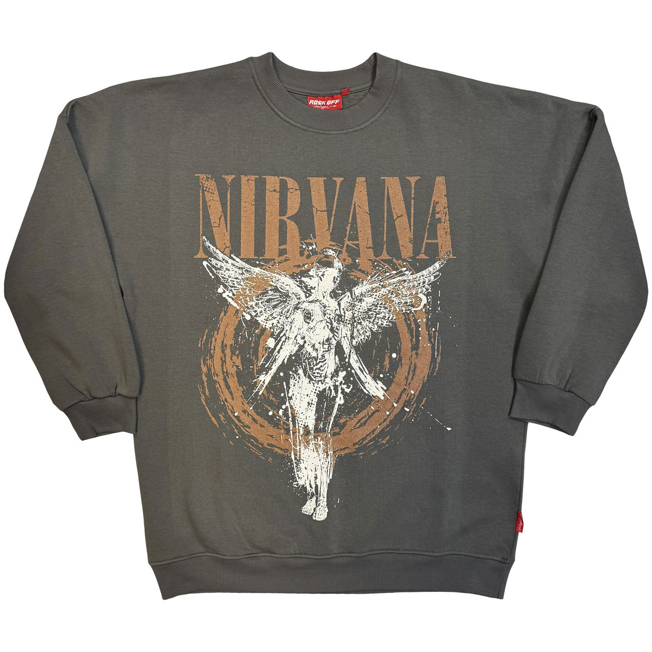 Nirvana 'In Utero Angel Circle' (Grey) Womens Fitted Unplugged Sweatshirt