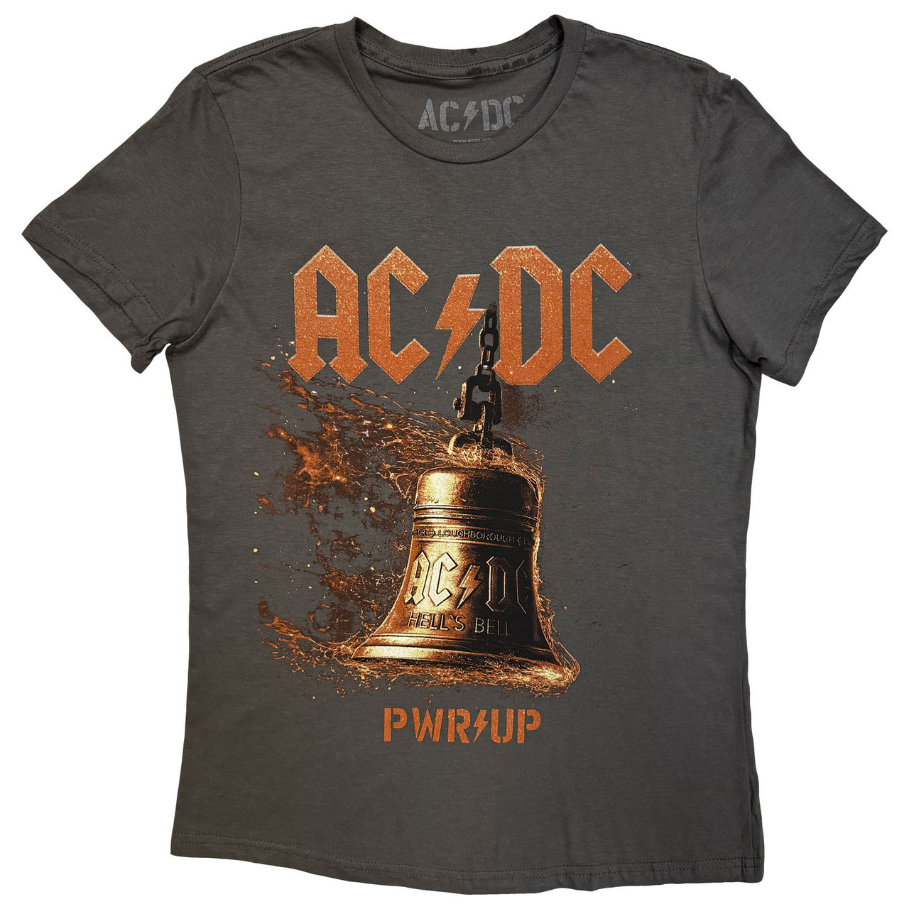AC/DC 'Bell Lightning EU Tour '25' (Charcoal Grey) Womens Fitted T-Shirt