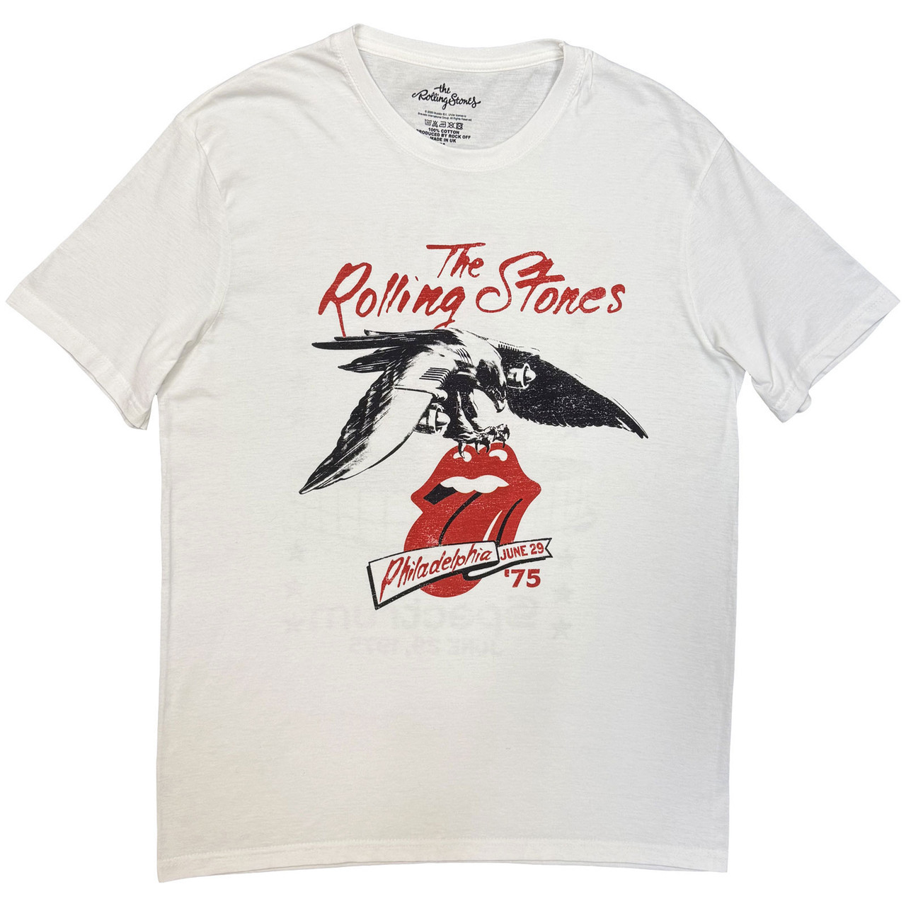 The Rolling Stones 'Philadelphia Eagle 1975' (White) T-Shirt