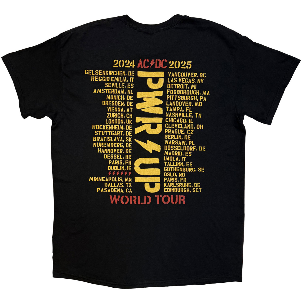 AC/DC 'PWR-UP Logo World Tour '24-'25' (Black) T-Shirt
