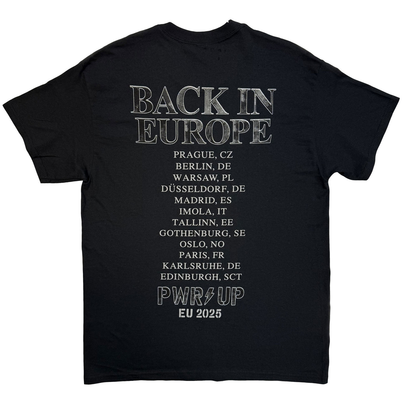 AC/DC 'Back In Black EU Tour '25' (Black) T-Shirt