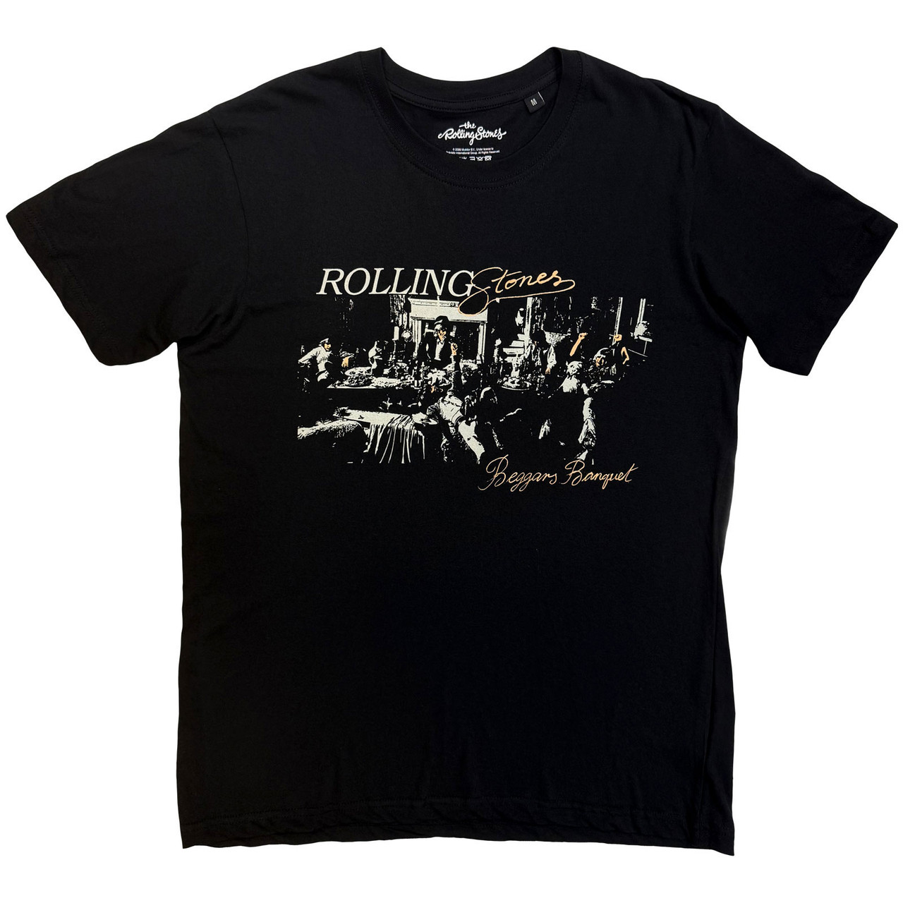 The Rolling Stones 'Beggars Banquet Script' (Black) T-Shirt